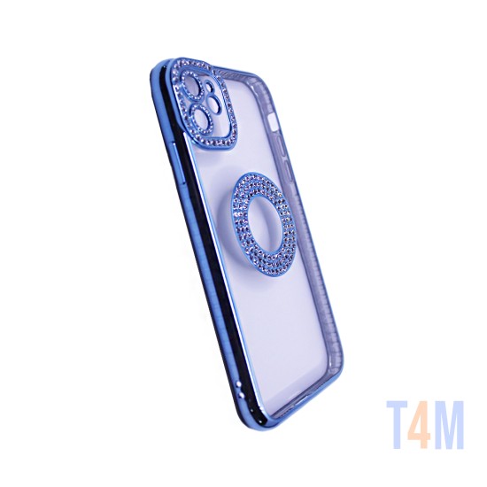 Funda de Silicona Suave con Diseño de Diamantes para Apple iPhone 11 Azul